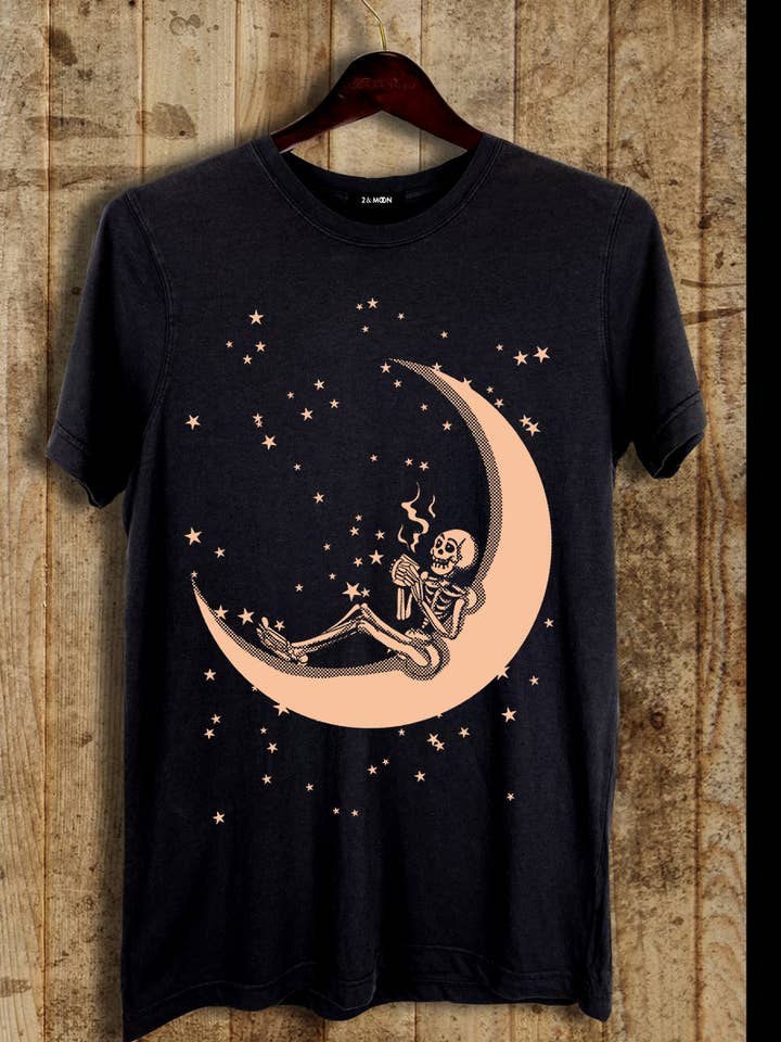 T-shirt imprimé Moon Skull Coffee pour la vente par 2&moon