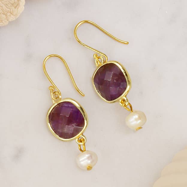 Brincos de Gota com Pedras Preciosas e Pérolas de Cultura por atacado de IST Jewelry