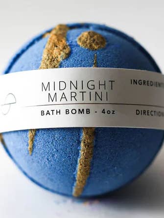 Midnight Martini Bath Bomb for wholesale by Lend Me Some Sugar Bath Company