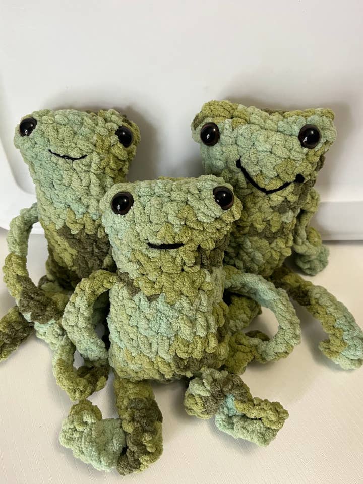 Handmade Crochet Plush Frog for wholesale by The Yarn Lilly