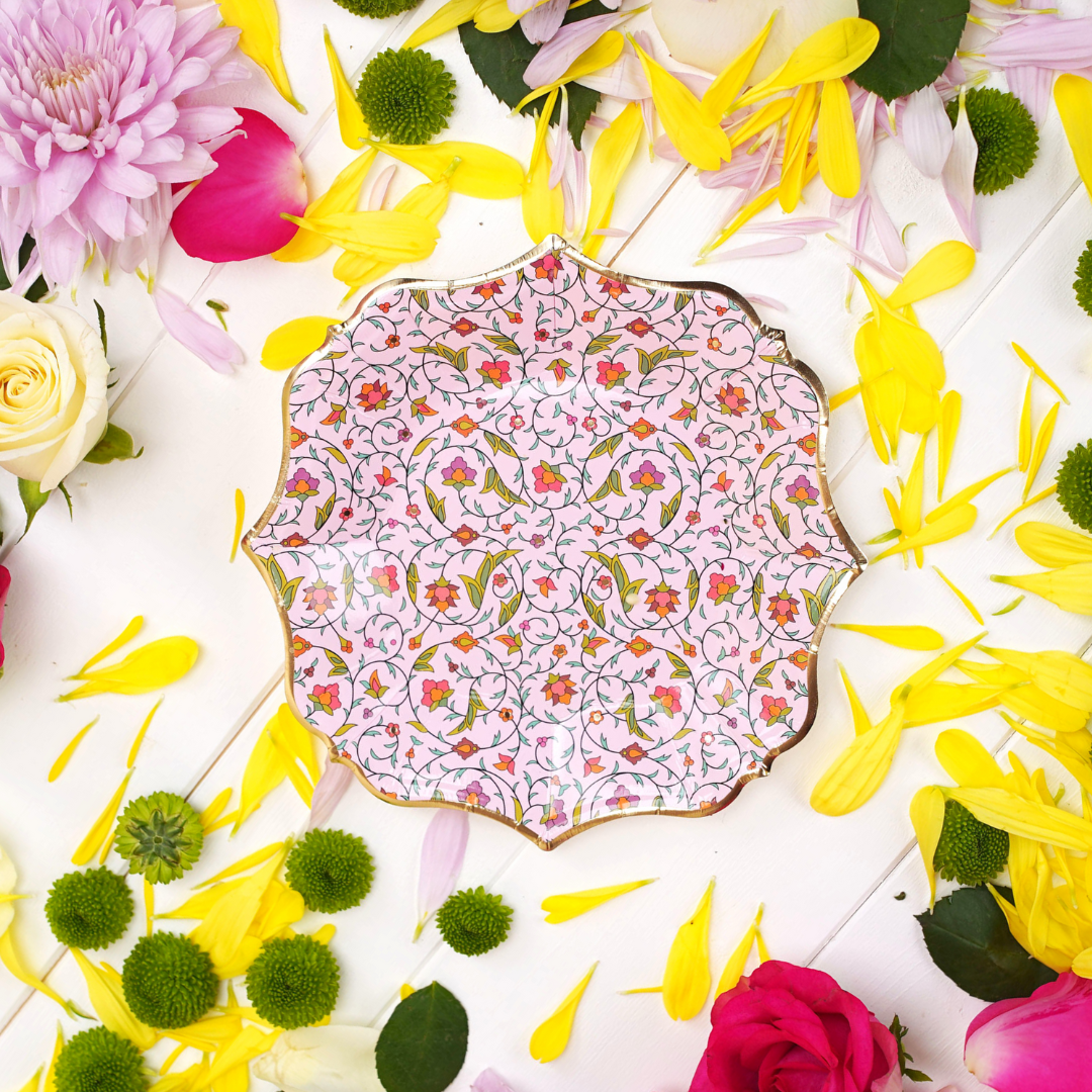 Peacock Supplies – wholesale Engångsplatta – Persiska Party Dessert Tallrikar (10pk) - Rosa2