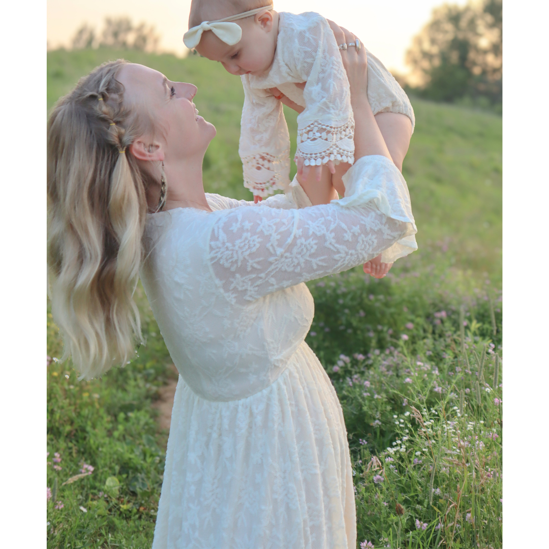 HAHA MAMA Clothing - Wholesale Mommy & Me Sets - Ivory Lace Mommy & Me Dress - Women4