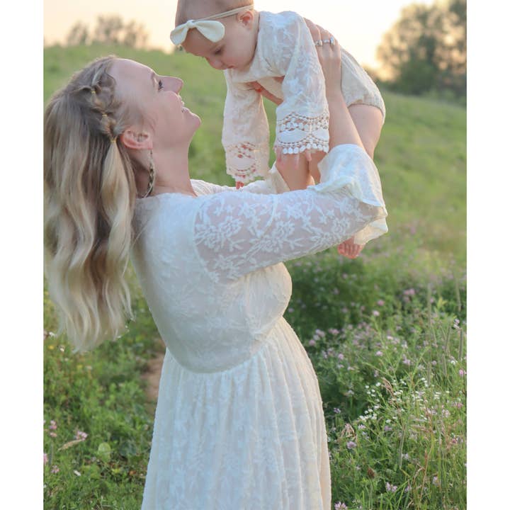 HAHA MAMA Clothing - Wholesale Mommy & Me Sets - Ivory Lace Mommy & Me Dress - Women4