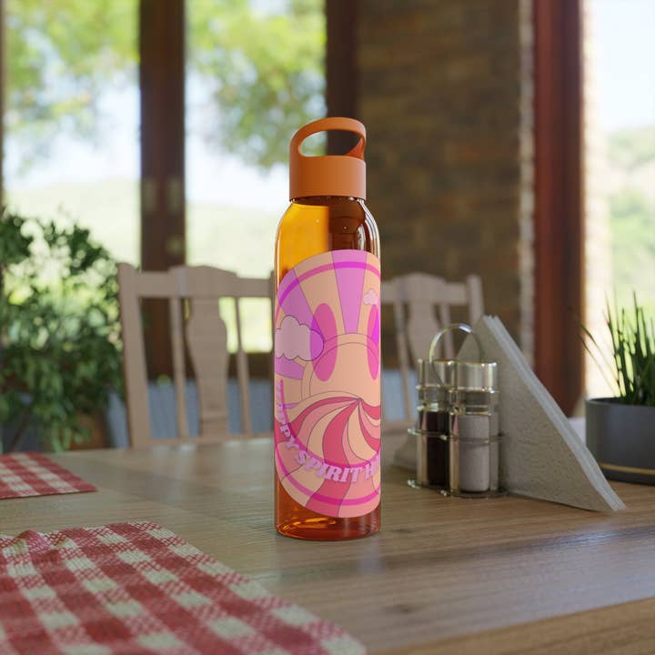 Happy Life Stuff - Wholesale Water Bottle - Aesthetic Happy Spirit Happy Life Water Bottle, Aesthetic Pink Bottle, Smile Face, Trendy Tumblr Bottle, Happy Mind Tumbler, BPA Fre4