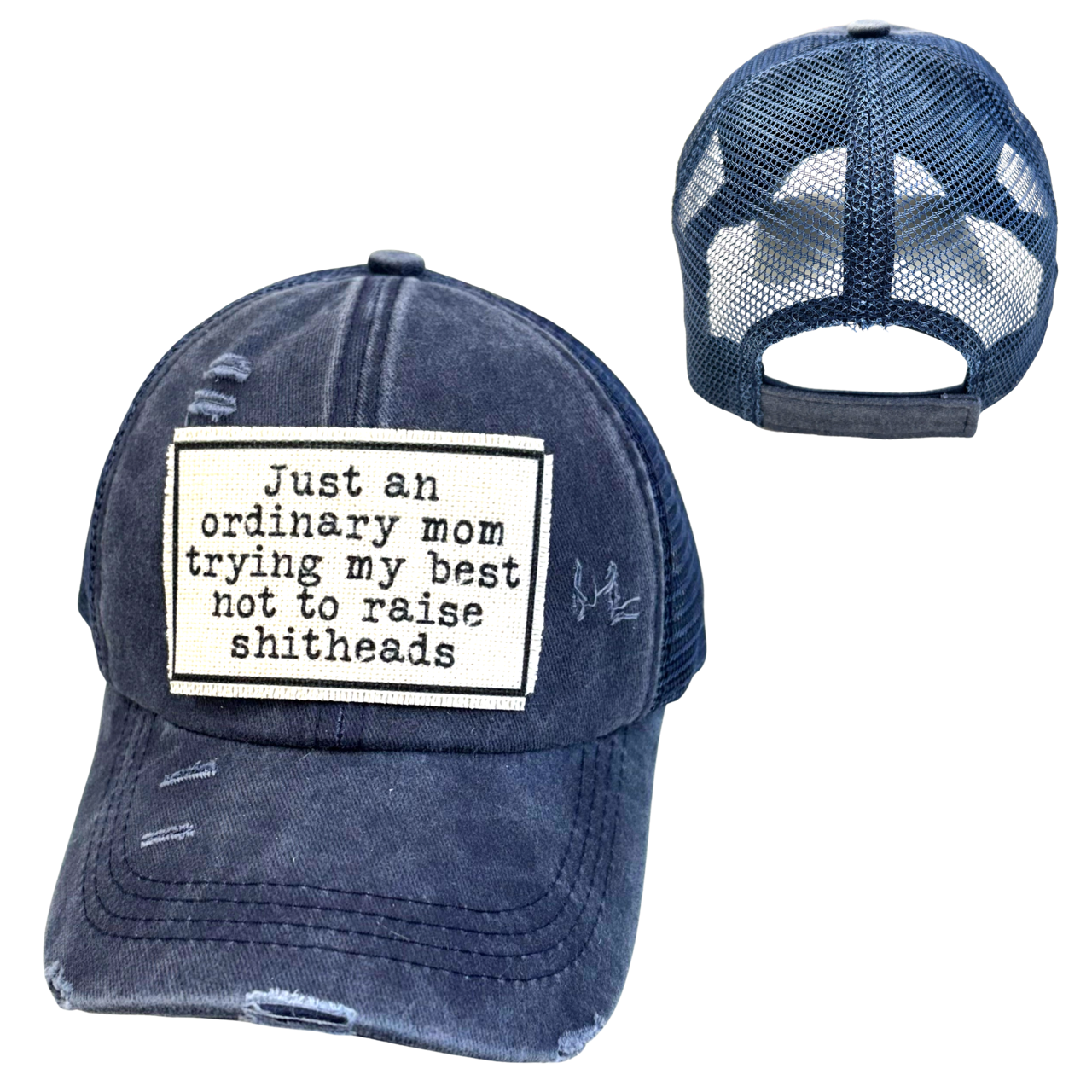 dkhandmade - Wholesale Trucker Hat - Women's - MOM TRYING NOT TO RAISE SHITHEADS | WOMAN'S HAT | DISTRESSED8