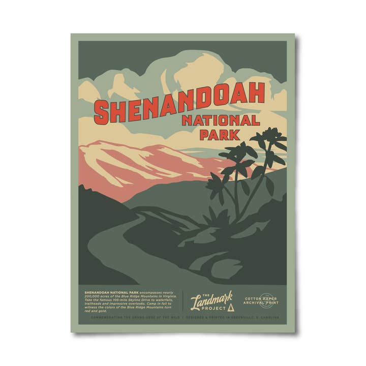 Shenandoah National Park Poster for wholesale by The Landmark Project