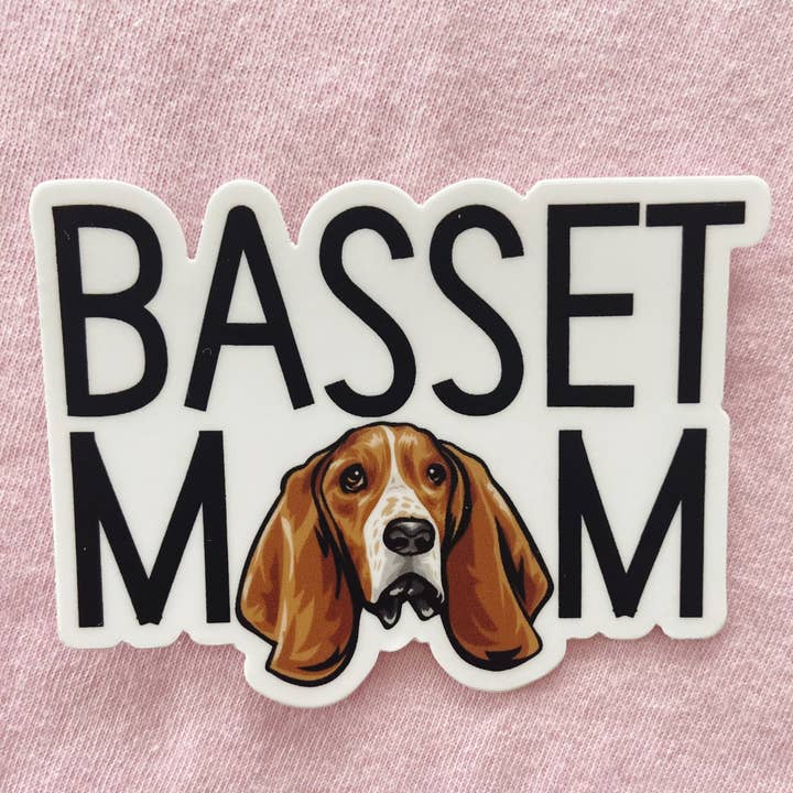 Basset Dog Mom Sticker por atacado de AdaleAnnDesigns