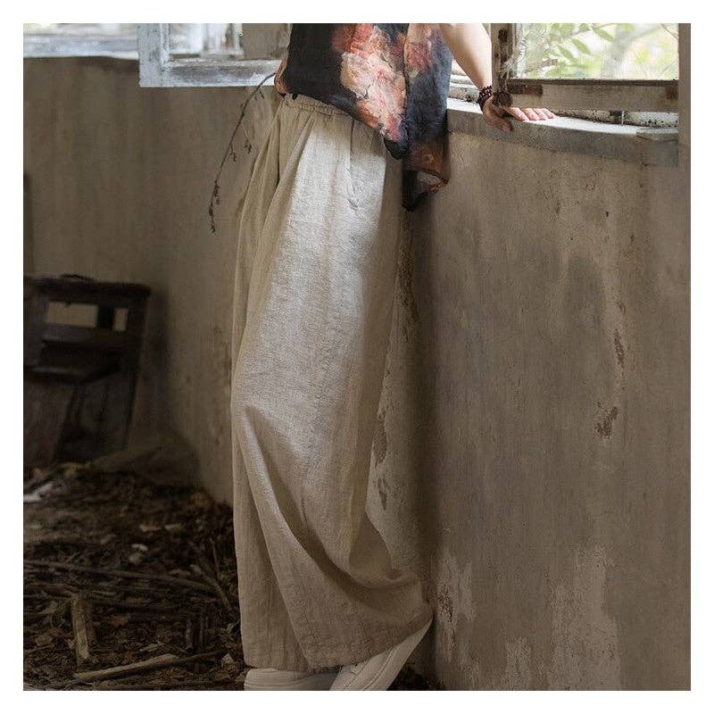 FurDecoration - Wholesale Pants - Women's - Loose Fit Casual Thin Straight Leg Pants In Solid Color6