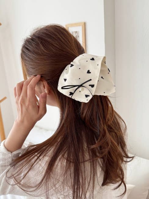 KONA Hair Scrunchie — Heart Pattern Handkerchief Charm for wholesale by MOND HAUS