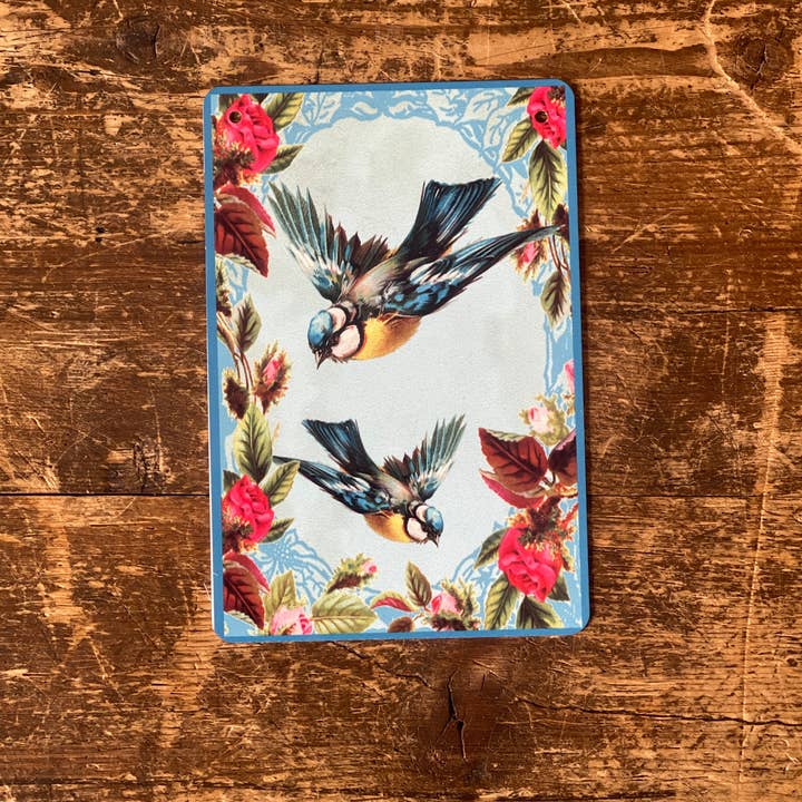 The British Metal Signs Company - Wholesale Sign - Blue Birds Collage - Metal Humour Wall Sign