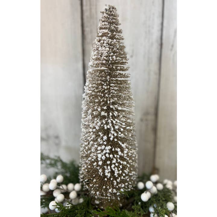 Wholesale Home Decor - Wholesale Christmas Decoration - Glitzy Gold Bottle Brush Tree 15in