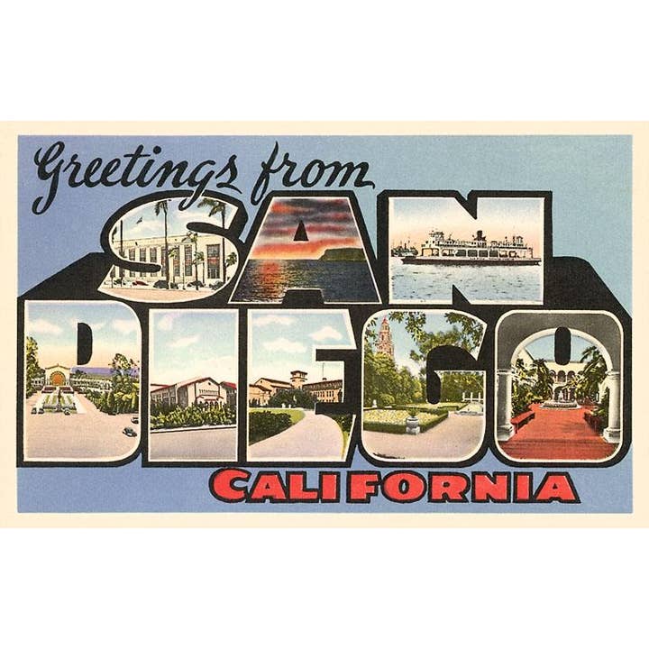 Magnet SD-485 Greetings from San Diego, California for wholesale by Found Image Press