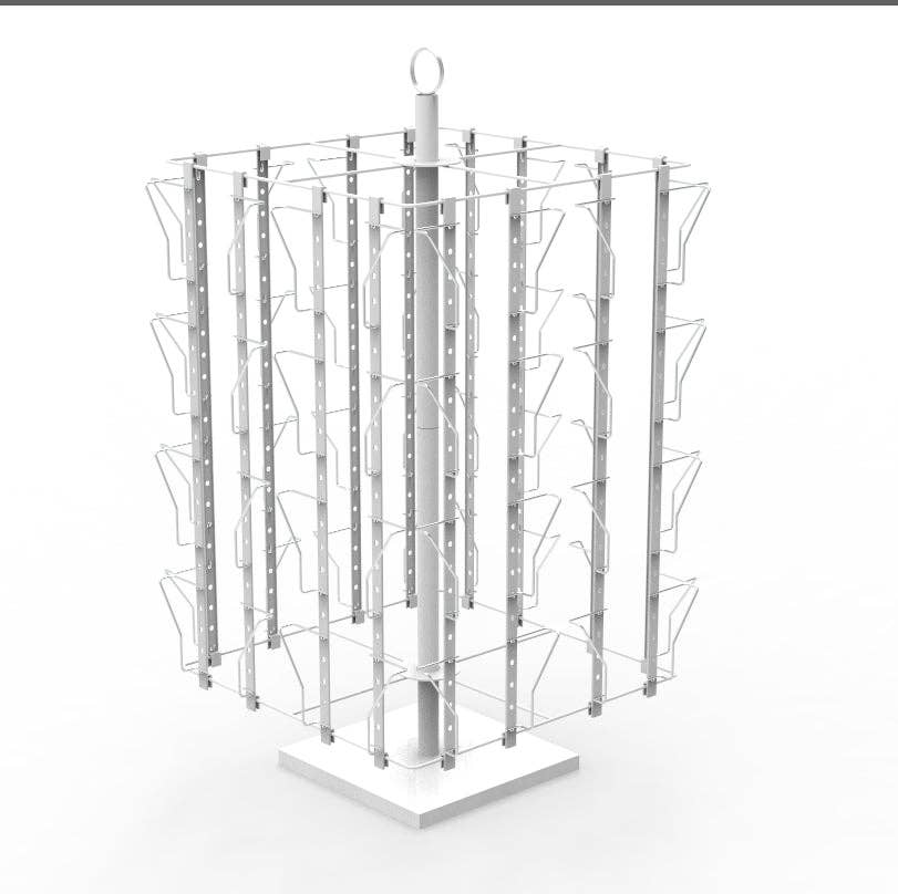 FIXTUREDISPLAYS - Wholesale Retailer Display Stand/Case - Up to 8.5"W Adjustable 32-Pocket Greeting Rack Spinning Rack Pocket 4.5-9"X5.8"T 11602-L-DOUBLE WHITE & SILVER POCKET2