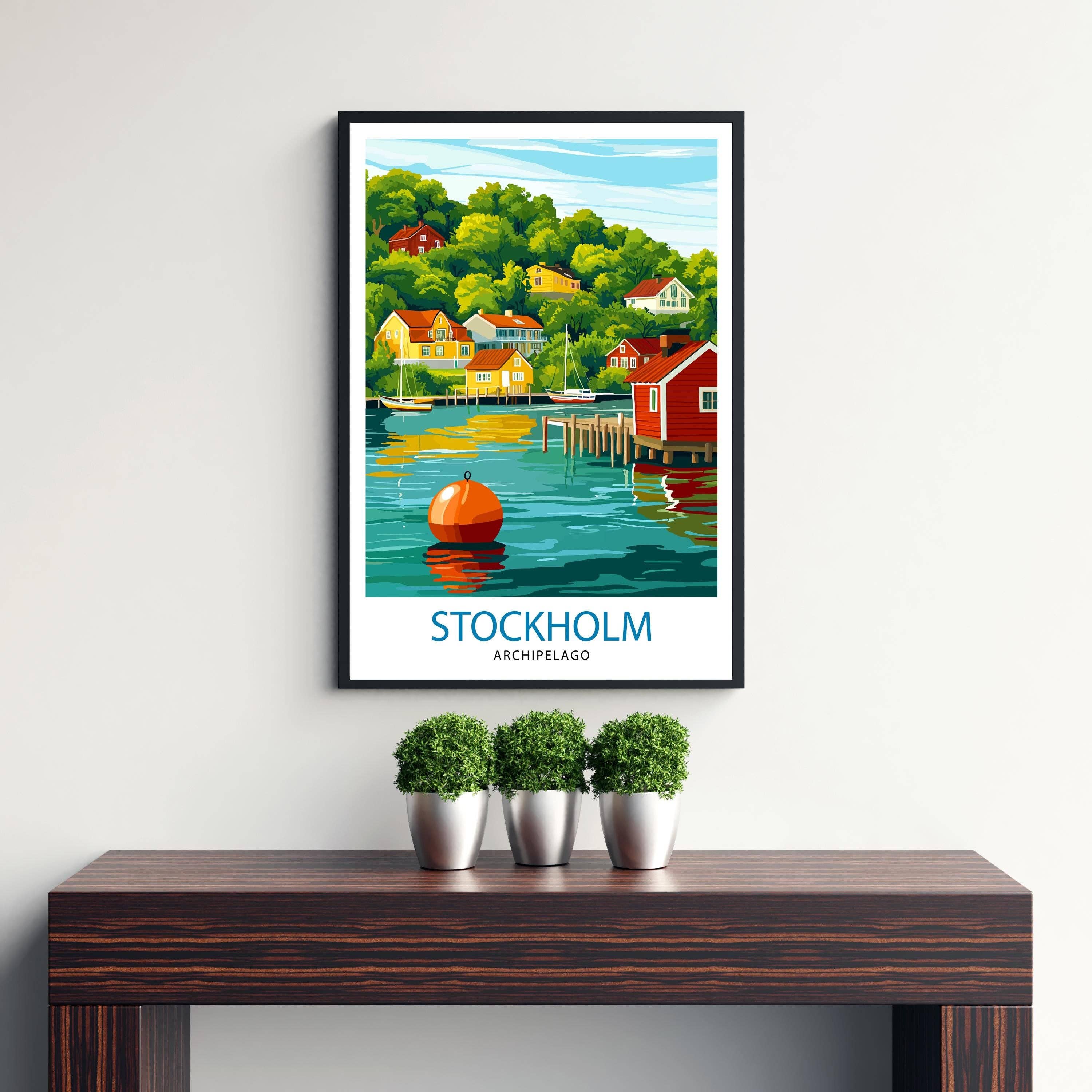 InkNPrintz – wholesale Art print – Stockholm Archipelago Travel Poster Sweden Archipelago Art Stockholm Poster Scenic Archipelago Decor Swedish Nature Art7