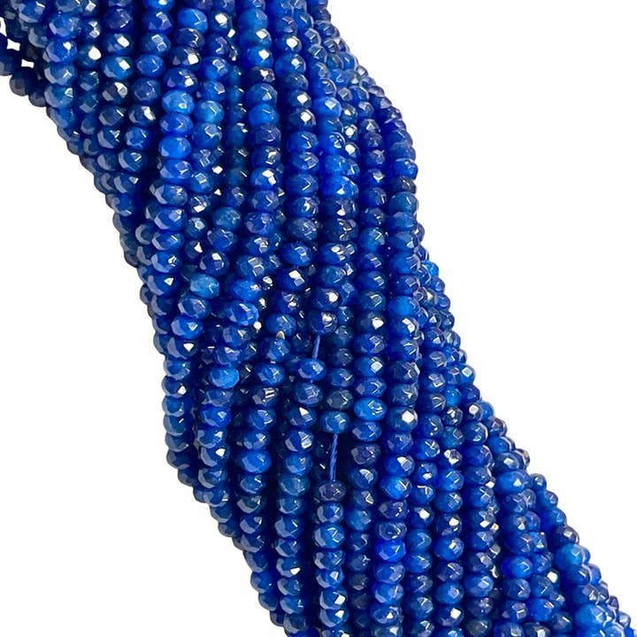 TRIVENI USA INC – Engroshandel Perler – Lapis Lazuli Kvarts Ædelsten Facetterede 4mm Rondelperler3