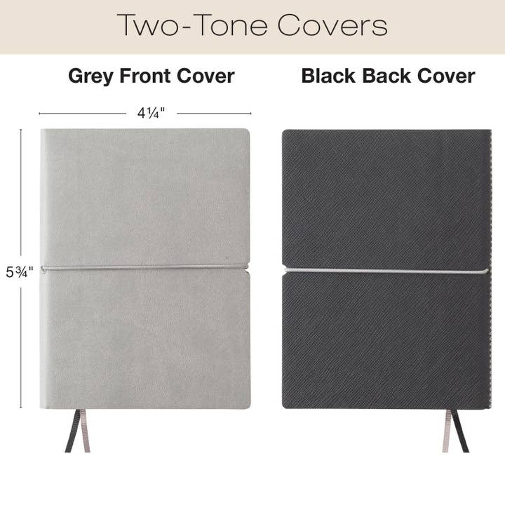 Grey Pocket Journal Notebook 4.25"x5.75" with Elastic Closure L for wholesale on Faire