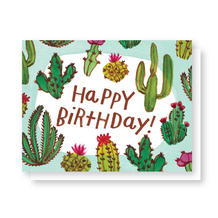 Birthday Cactus Card for wholesale by Handzy Shop + Studio
