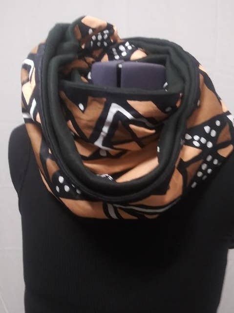 Unisex Infinity Scarf: Mudcloth Ankara Print (Copy) for wholesale by Regal Clothes