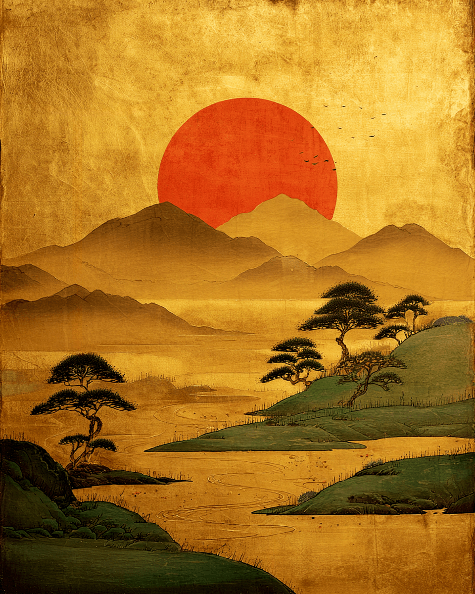 Mowbi – wholesale Art print – Vintage Asian Landscape Zen Art Print - 8"x10" Artwork for 11"x14" Frame0