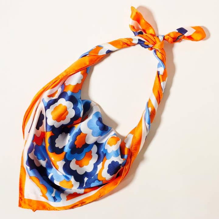 anbfashion - Wholesale Scarf - Women's - FLOWER PRINT SILKY NECK SCARF CS-5102