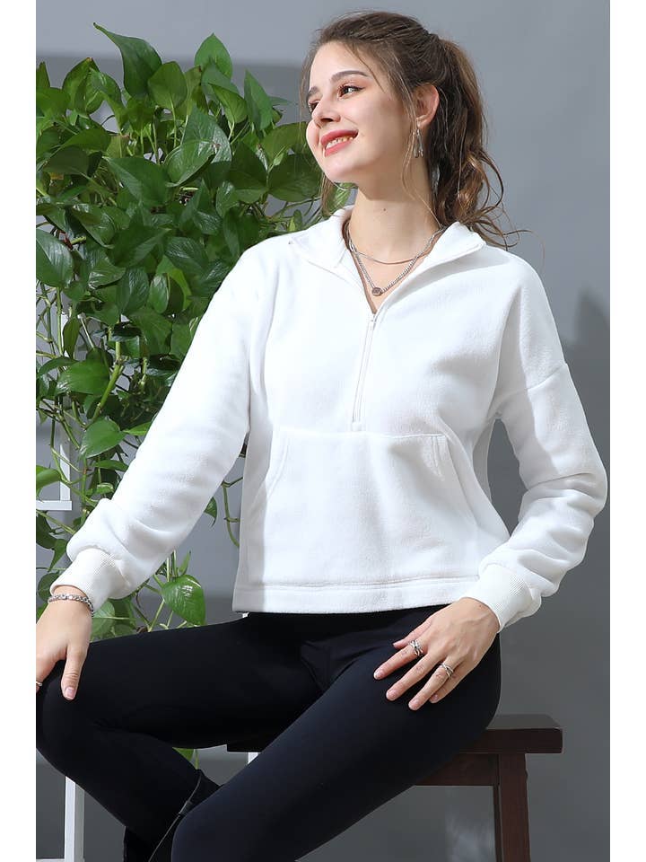 Lily Clothing - Wholesale Fleece - Women's - NECK HALF ZIP UP FLEECE PULLOVER ANORAK JACKET15