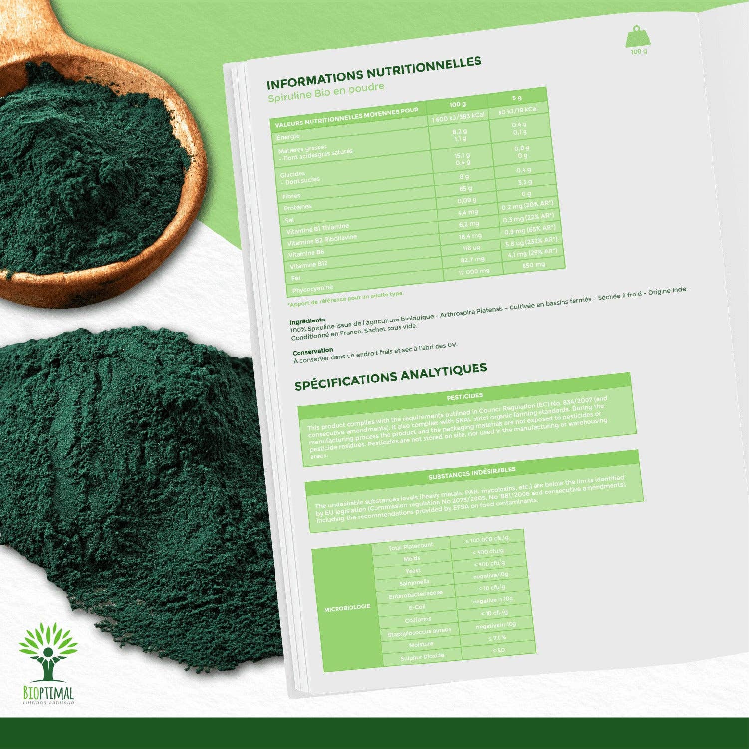 Bioptimal - Wholesale Protein/Superfood Powder - Organic Spirulina Powder - Bioptimal7