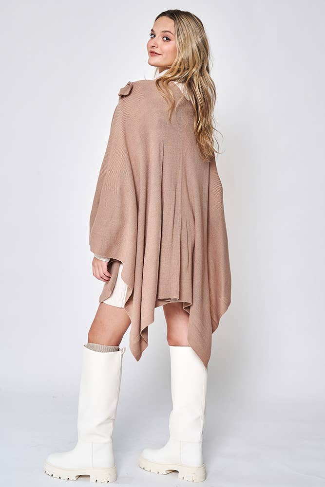 Hana - Venta al por mayor Poncho - Mujer - Ruana sólida con correa para el hombro34