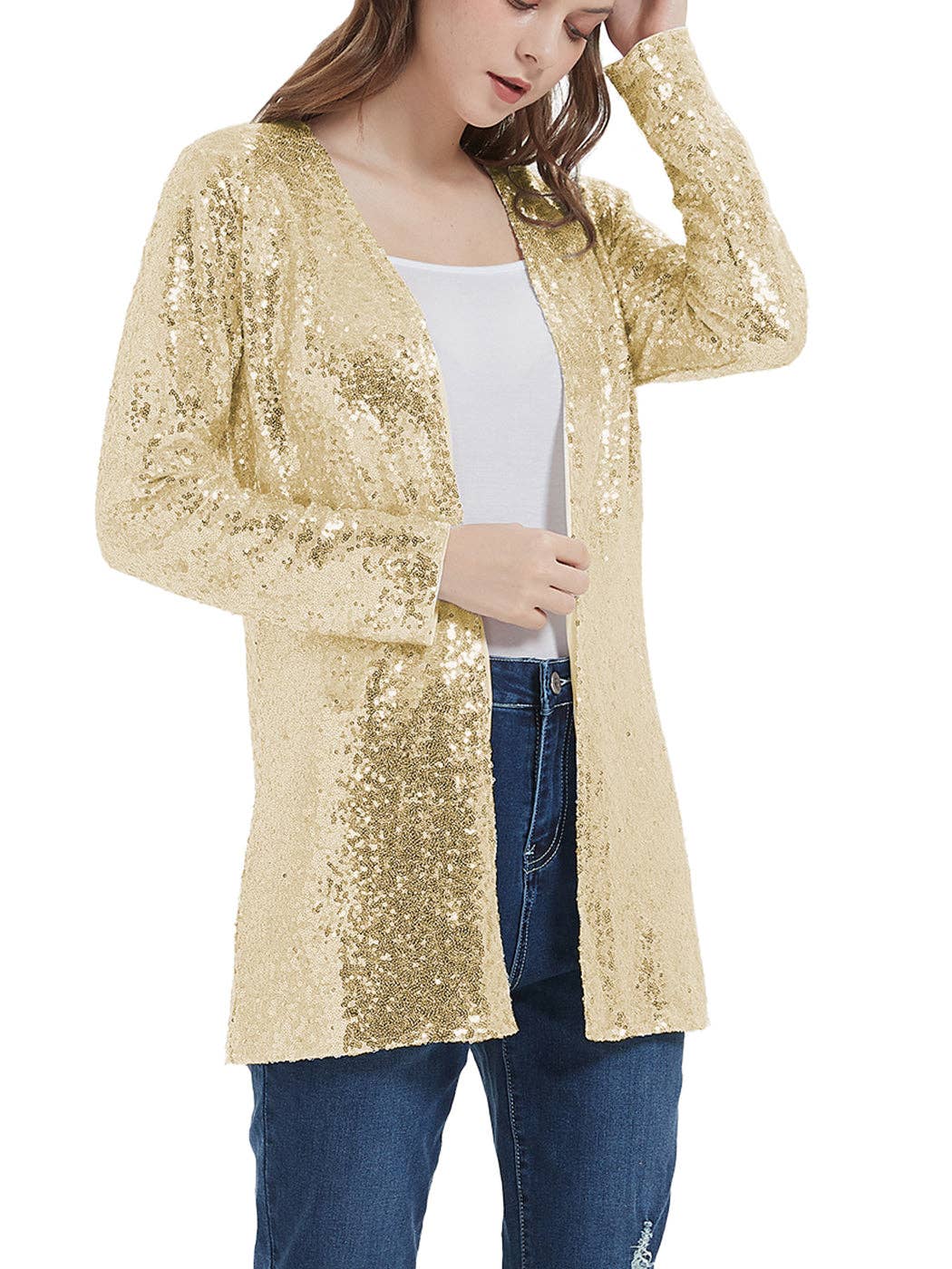 Anna Kaci Wholesale – wholesale Jacket – Women's – Women's Sequin Jacket Open Front Coat Blazer Party Cocktail15