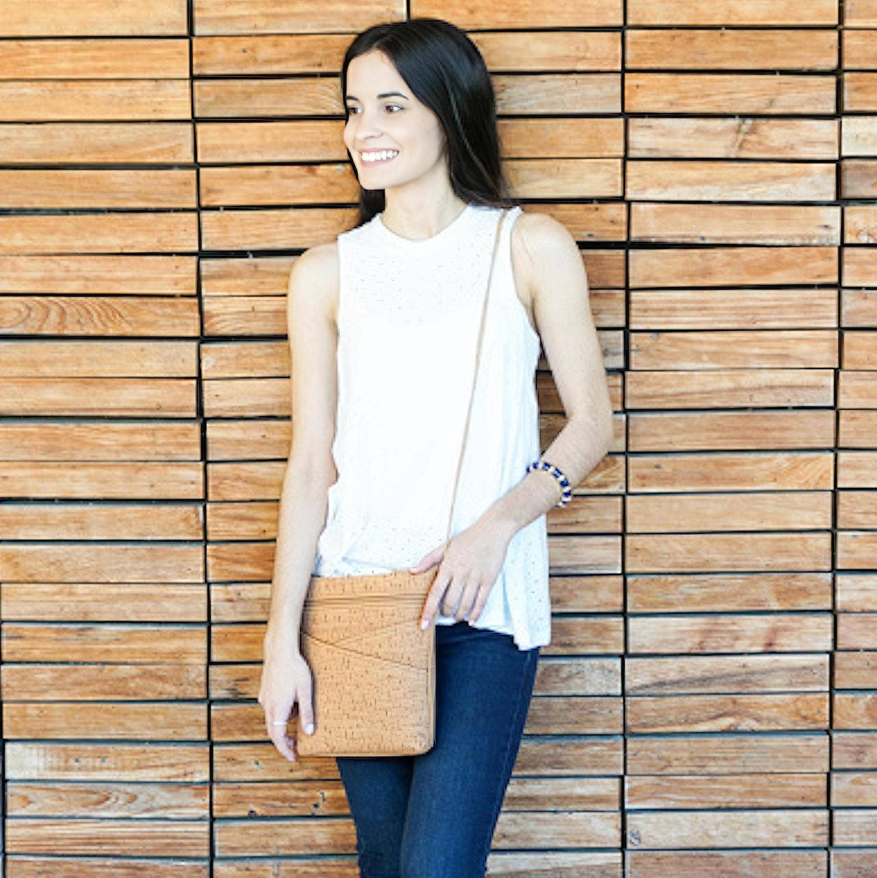 Natalie Therese – bolsa tiracolo - Mulher por atacado – Bolsa a Tiracolo de Cortiça, 2 Bolsos Cruzados | Cortiça Rústica4