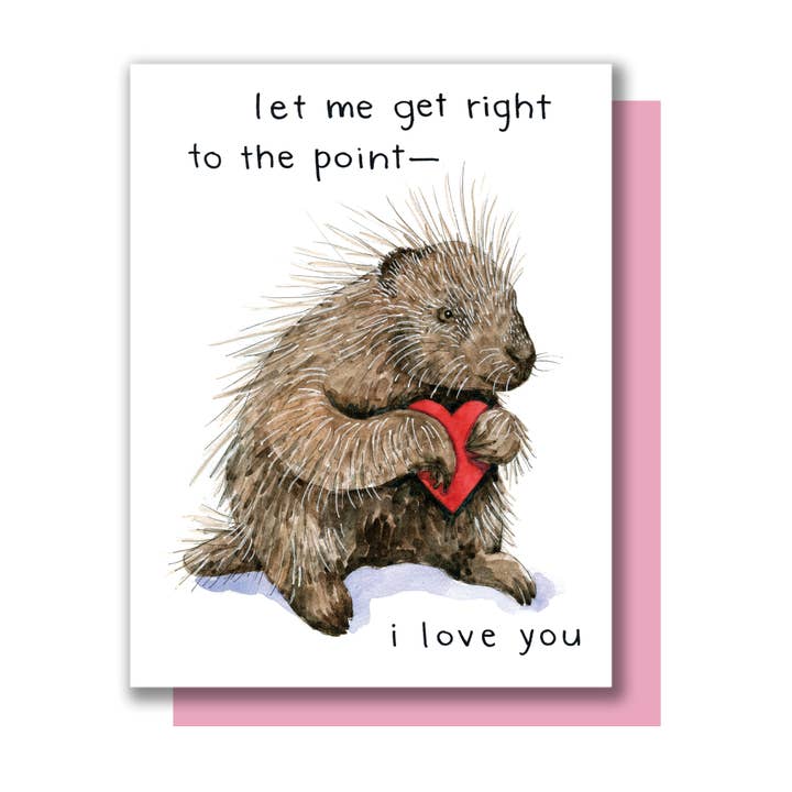 Porcupine Love Card for wholesale by Paper Wilderness