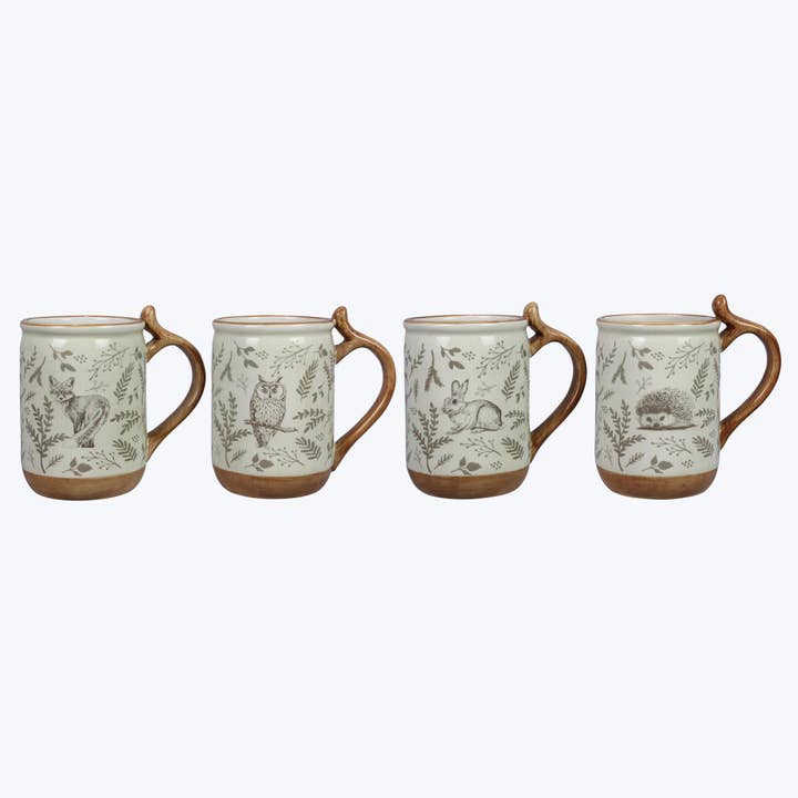 Young's - Wholesale Coffee Mug - Ceramic Woodland Cottage Mug, 4 assorted (SKU#: 21336)
