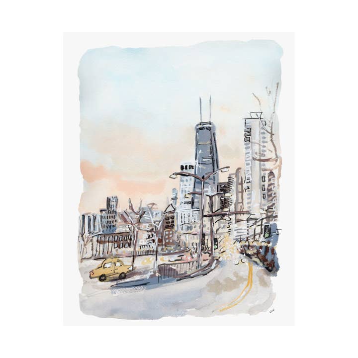 Back In Chicago Art Print for wholesale by Rachel Reynolds Art
