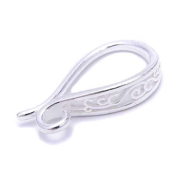 925 Sterling Silver Hakeklämma Storlek 12x19mm 2 st per påse för wholesale av CRCBEADS