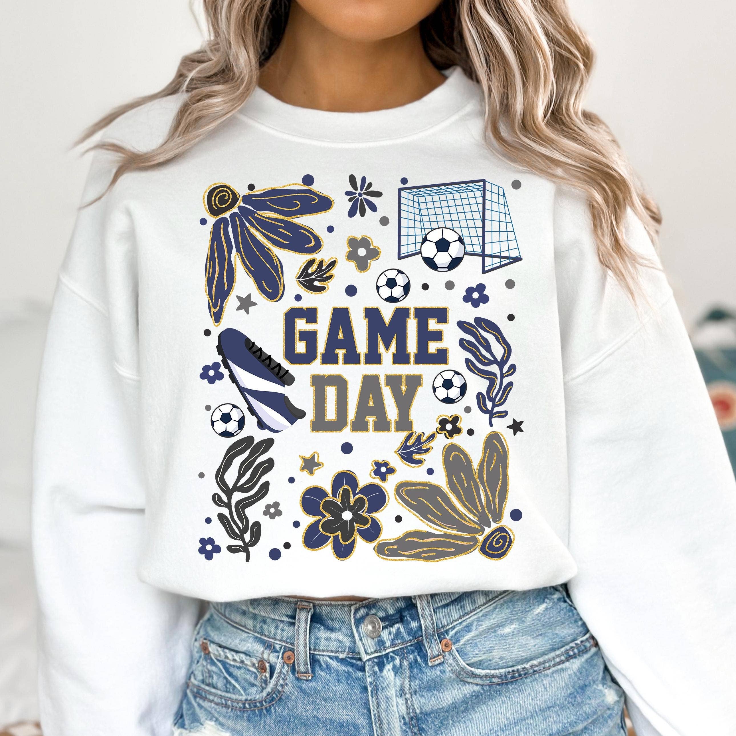 NVC Ecommerce LLC - Wholesale Graphic Sweatshirt - Women's - Glitter Soccer T-Shirt, Game Day, Soccer Coquette Sweater5