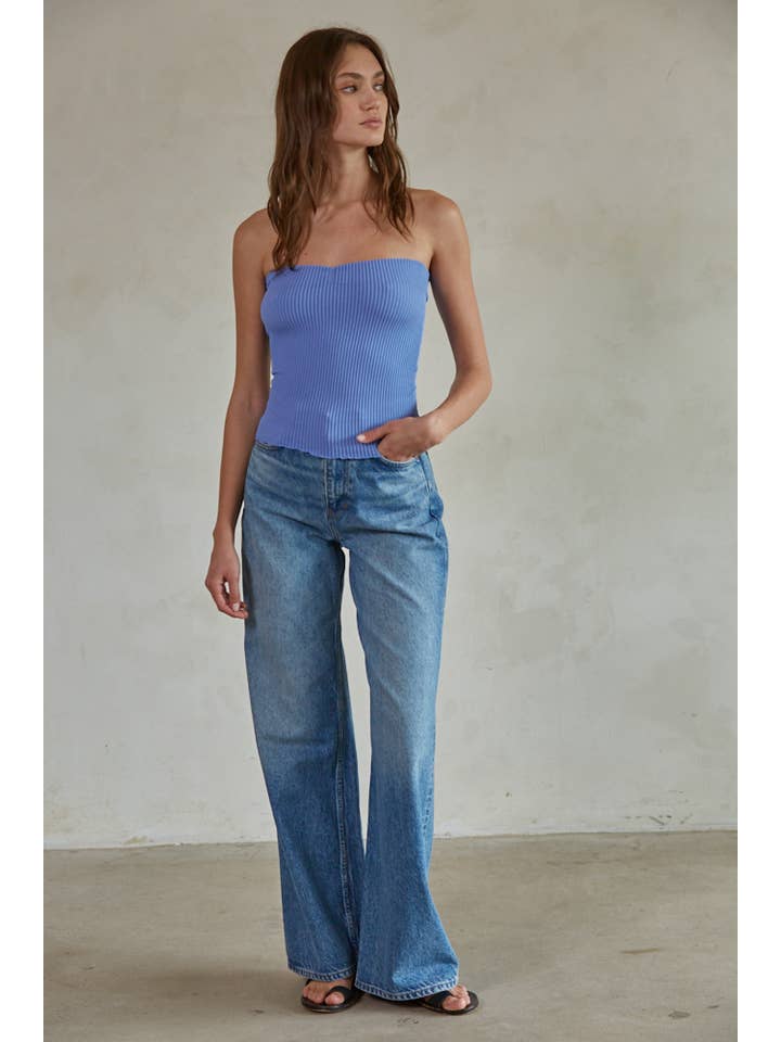 By Together - Wholesale Bustier - Women's - S1188N | Sweetheart Neckline Seamless Ribbed Tube Top