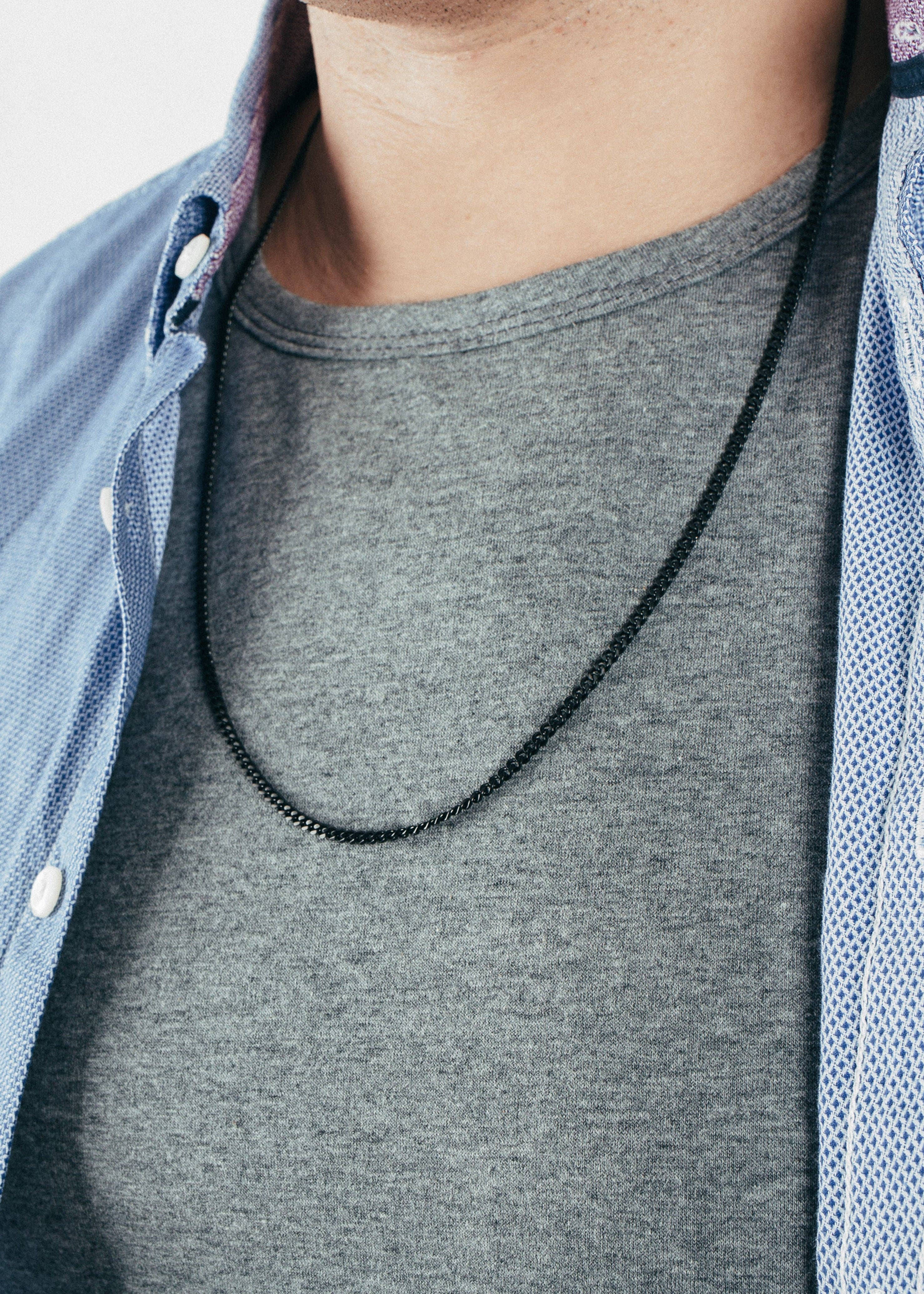 Blackskies – Großhandel Gliederhalskette – Fibra Chain Matte Black - 70cm - 3mm2