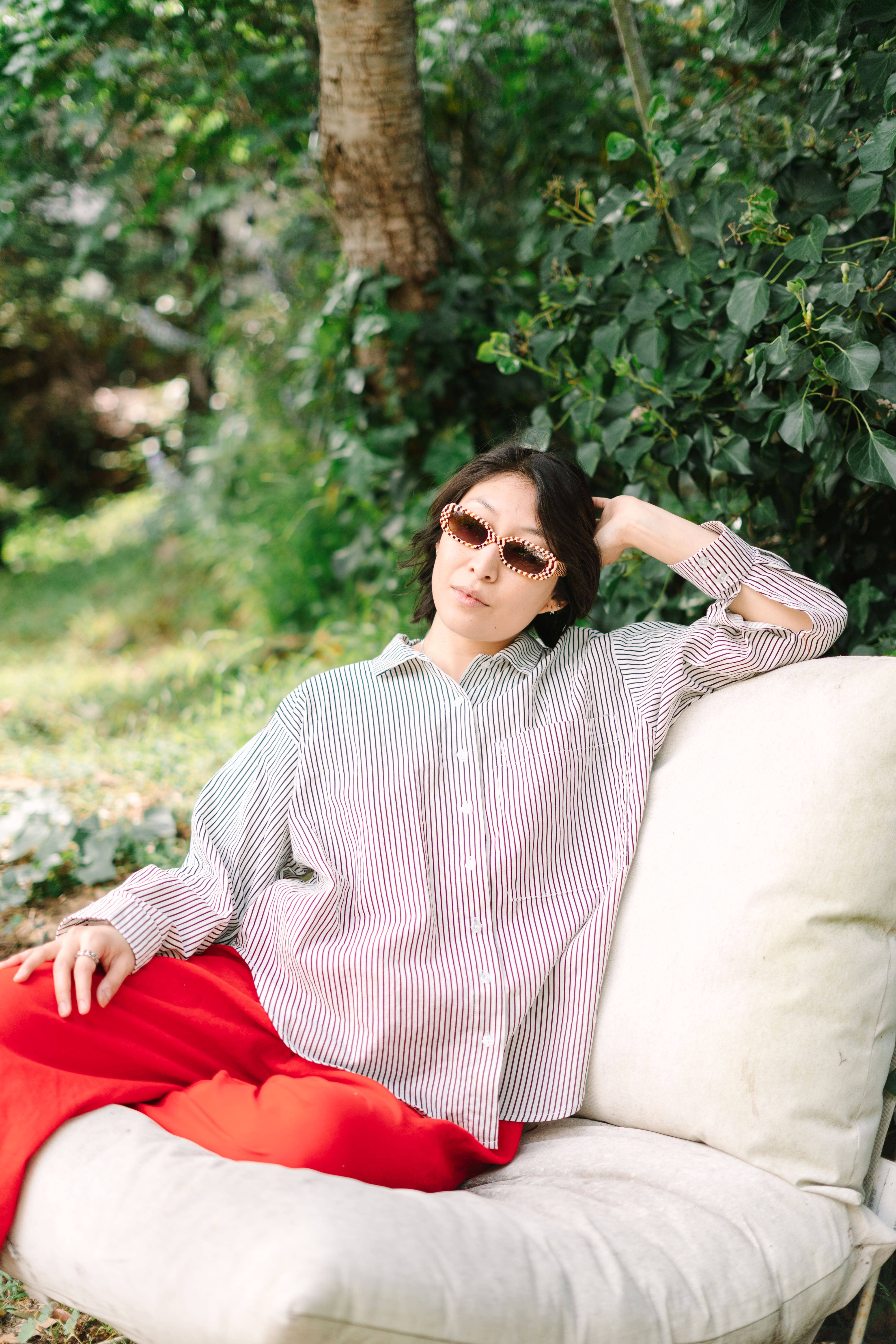 Nettle Studios - Wholesale Button Down Shirt - Unisex - Size Inclusive Plus Size Long Sleeve Button Up Striped Linen28