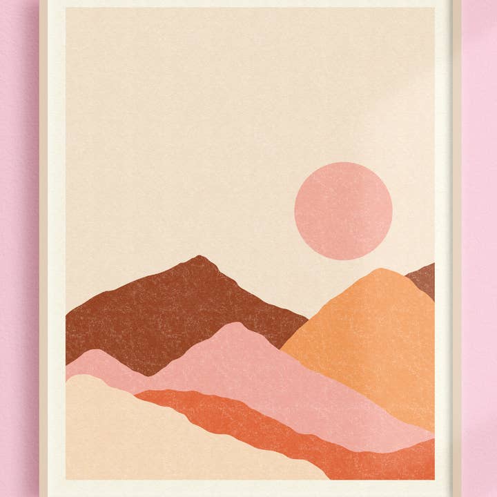 Creamsicle Mountain Art Print for wholesale by Black Lab Studio