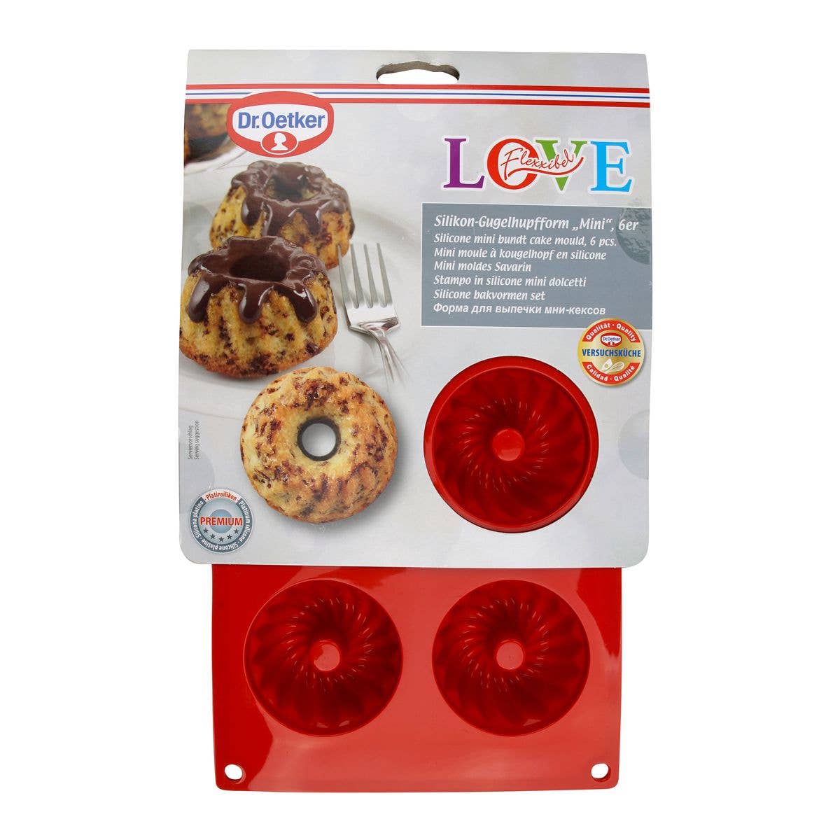 Zenker – wholesale Cake tin – Set of 2 kougelhof molds with 6 cavities 30 x 18 cm Dr.Oetker Flexxibel Love5