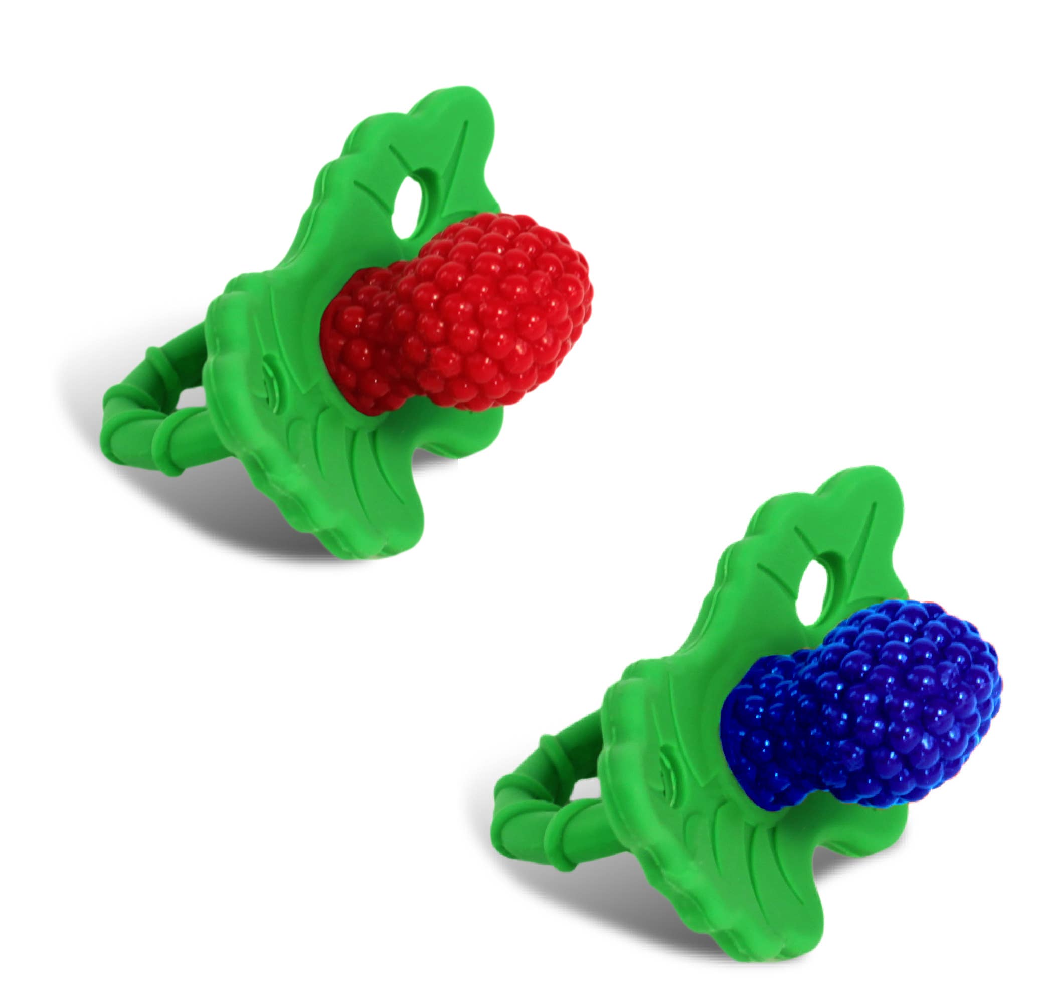 RaZbaby - Wholesale Teether (Not Clip-On) - Baby - RaZberry Silicone Teether 2PK - Red & Dark Blue