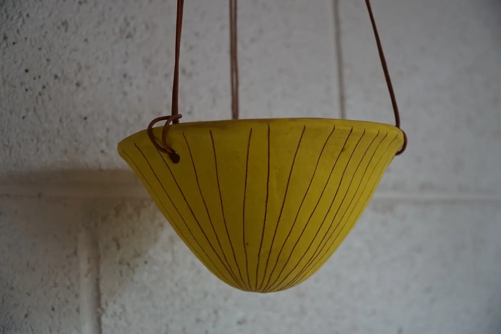 Half Light Honey - Wholesale Hanging Planter - Vertical Line Hanging Planter in Yellow and Terracotta3