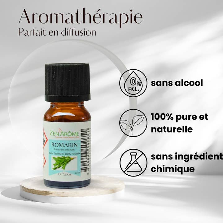 Zen'Arôme - Wholesale Essential Oil - Rosemary Essential Oil - 100% Natural - 10ml Bottle2