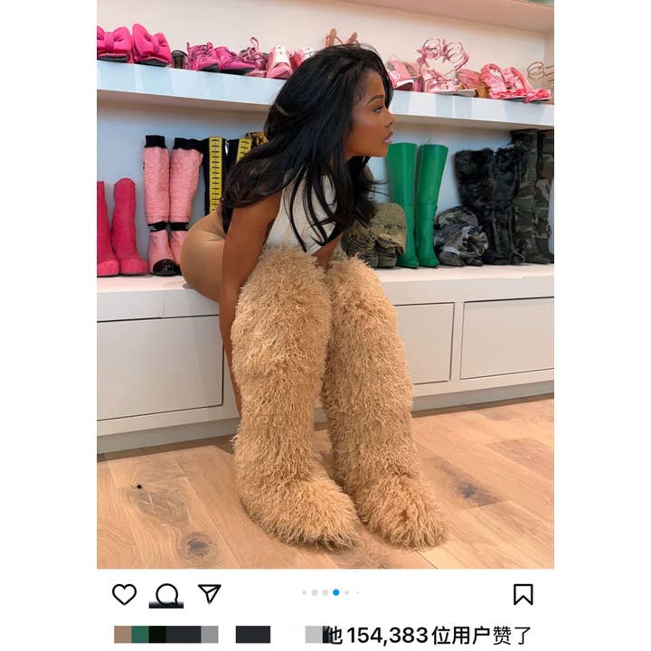 MB Fashion Wholesale - Wholesale Boots - Women's - EVERY FASHION Ultra-Shaggy Faux Fur Over-The-Knee Boots10