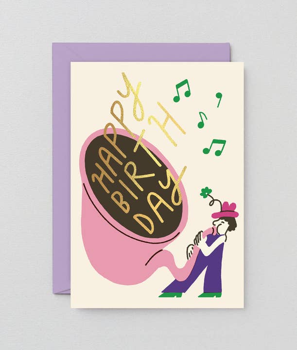Wrap (US duties paid) - Vente Cartes d'anniversaire - Carte de vœux « Happy Birthday Tuba »1