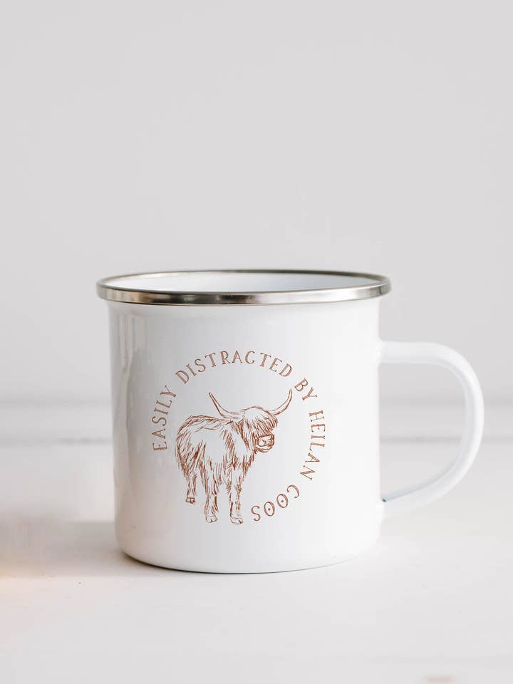 Easily distracted by heilan coos - Camping Mug for wholesale by Sovende Bjorn
