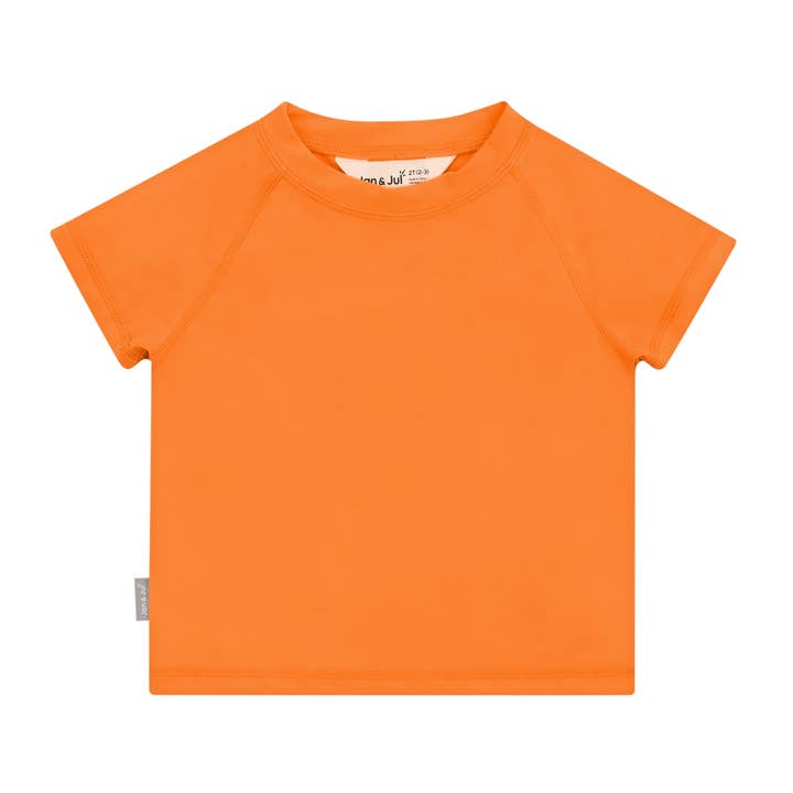 Bright Orange | Kids Short Sleeve UV Top for wholesale by Jan & Jul