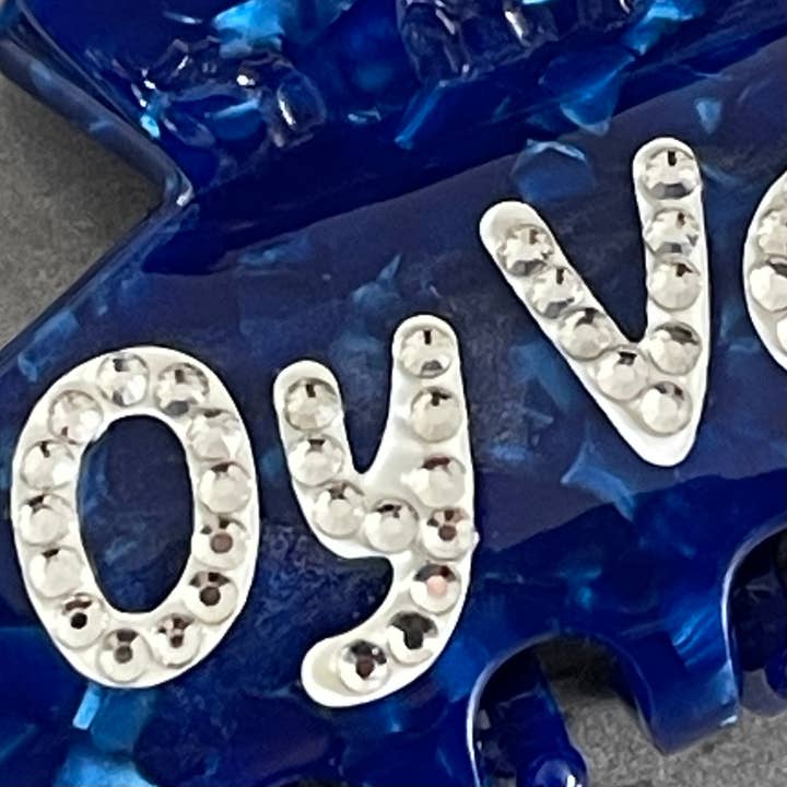 The Silver Spider - Wholesale Hair Clip - Women's - Oy vey word Rhinestone Hair Claw clip novelty Jewish2