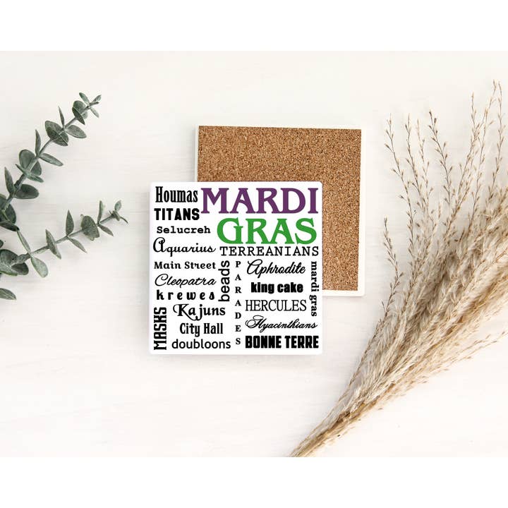 Mardi Gras, Houma Louisiana, Souvenir Home Decor Gift Tile for wholesale by Distinctive Design Wholesale
