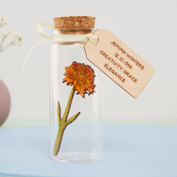 Decorazione a forma di fiore di calendula in bottiglia di ottobre per la vendita all'ingrosso da parte di Bombus