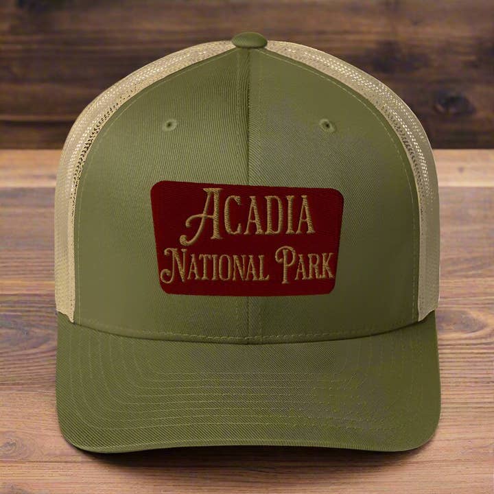 Acadia National Park Embroidered Trucker Hat for wholesale by Park Service Apparel